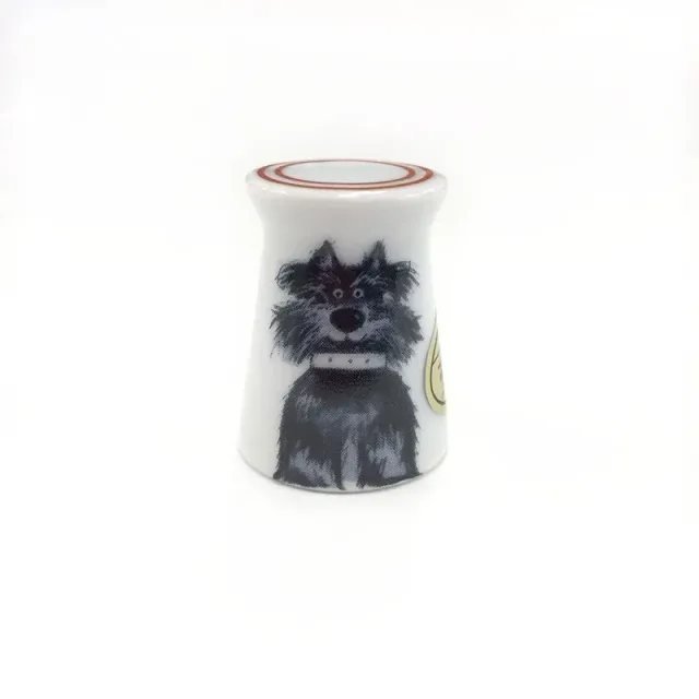 Yoko Saito Arita dé à coudre porcelaine chien