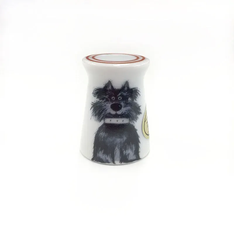 Yoko Saito Arita dé à coudre porcelaine chien