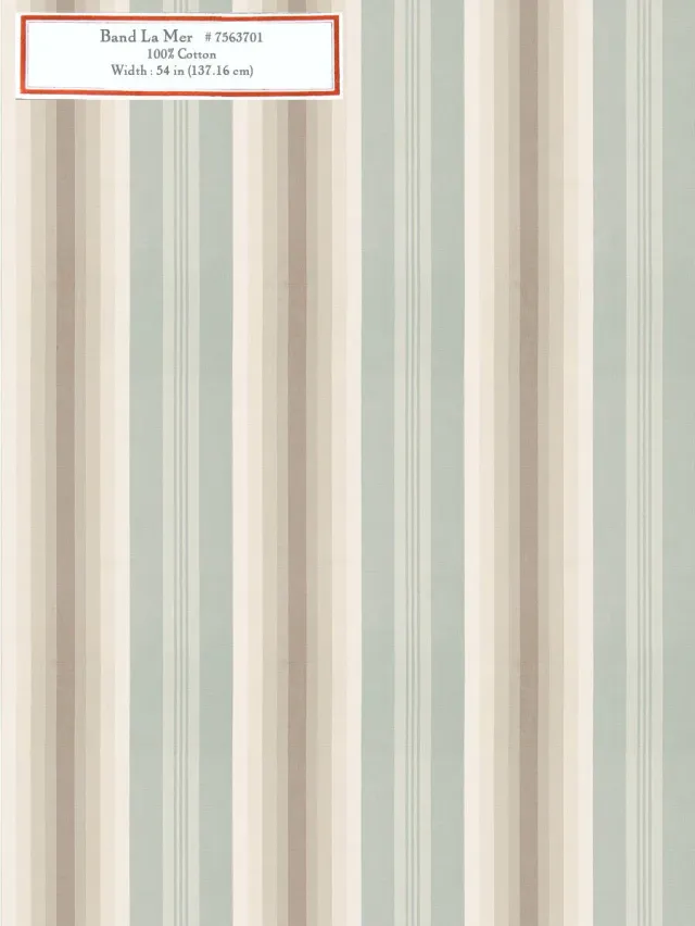 French General Bande La Mer tissu ameublement rayé bleu