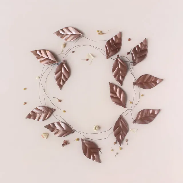 La Maison Naïve Guirlande Feuilles Cuivre métal 10 feuilles