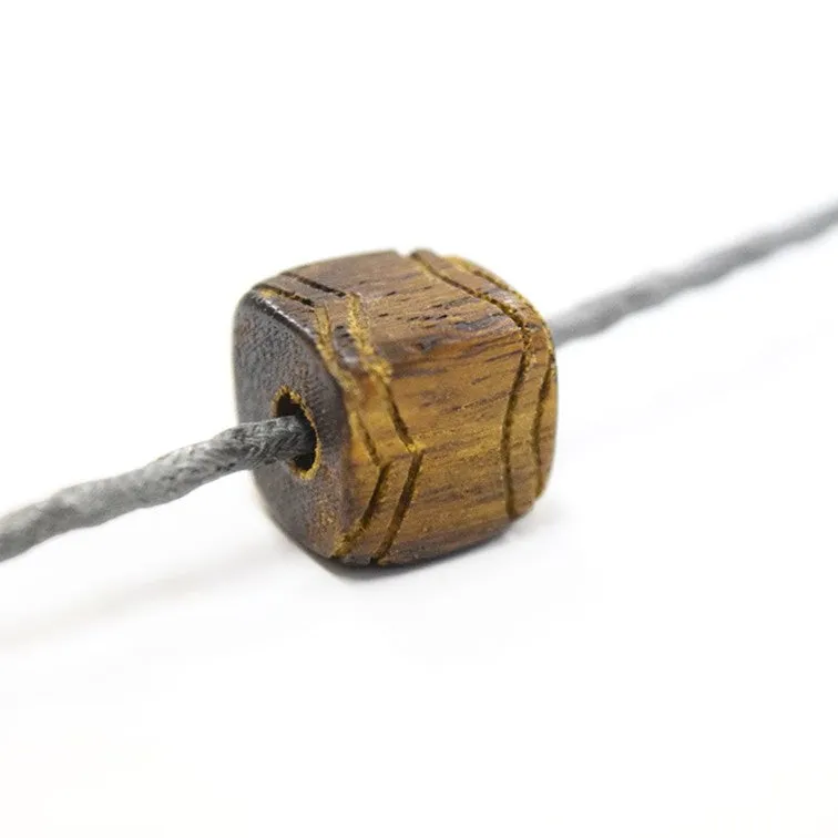 Yoko Saito perle bois carrée marron 11 mm lot 2