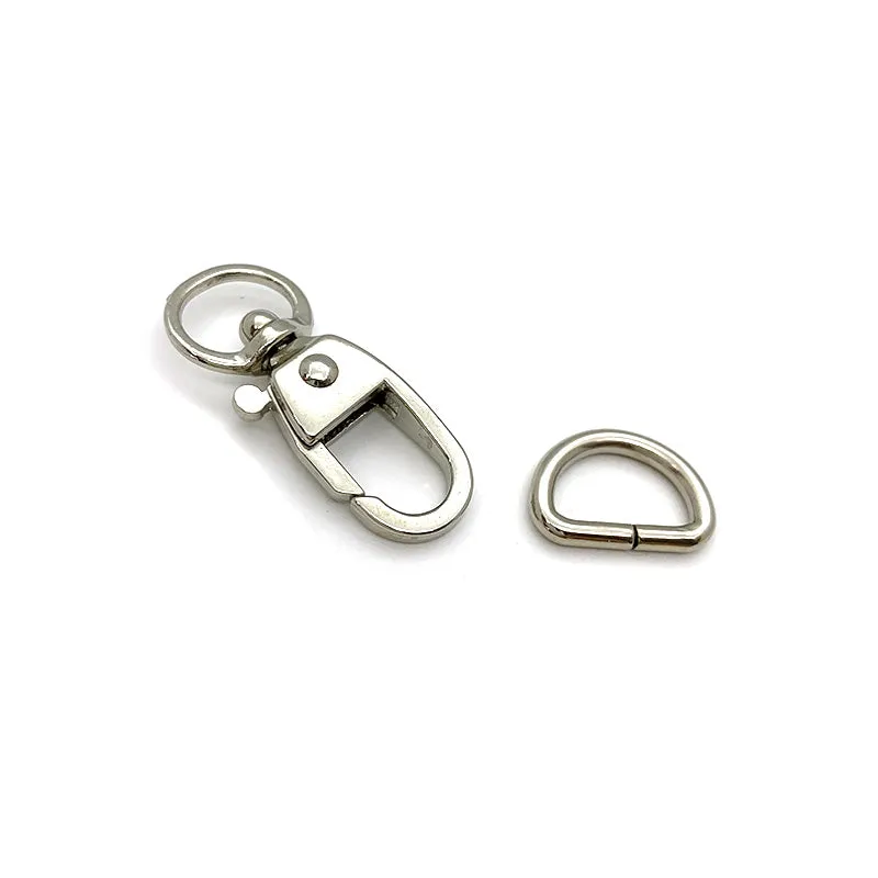 Yoko Saito set mousqueton attache D 5 mm 10 mm argent