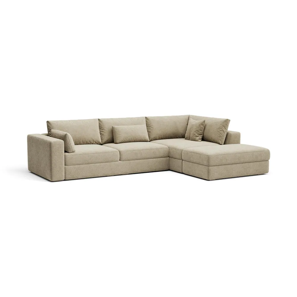 Elastron Lotus tissu chenille au mètre beige chiné mat