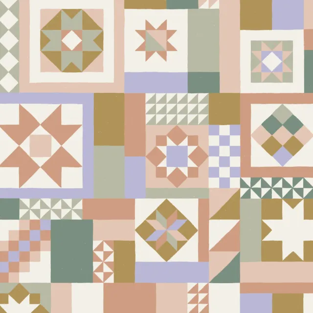 La Maison Naïve crêpe marocain viscose patchwork mauve