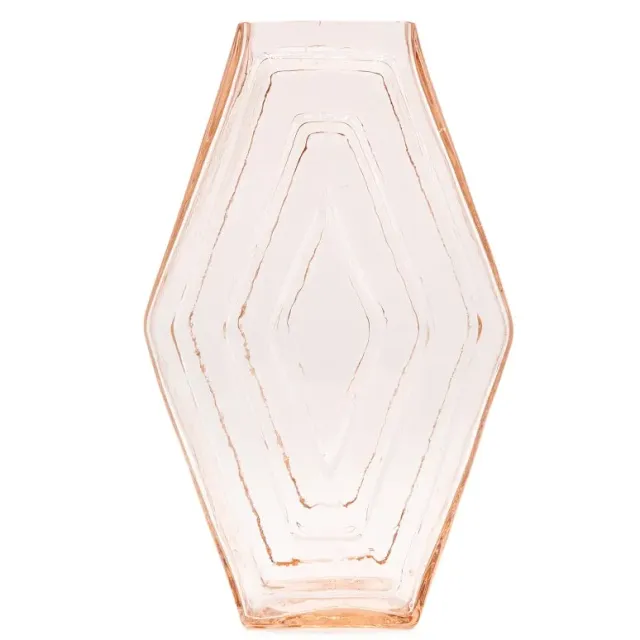 La Maison Naïve Hexagonal grand vase verre recyclé rose