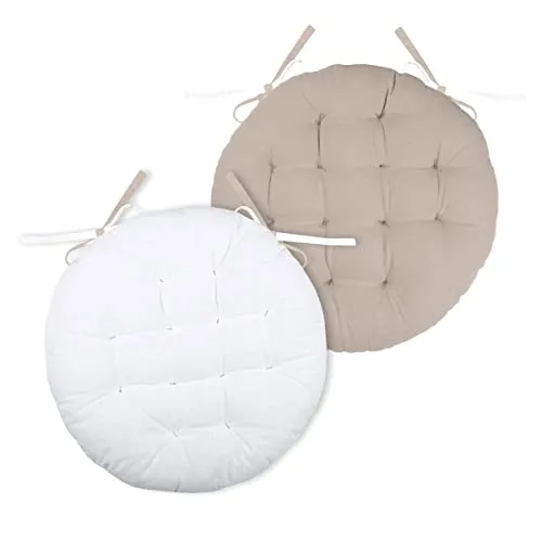 STOF Duo galette de chaise écru lin Ø38 cm coton