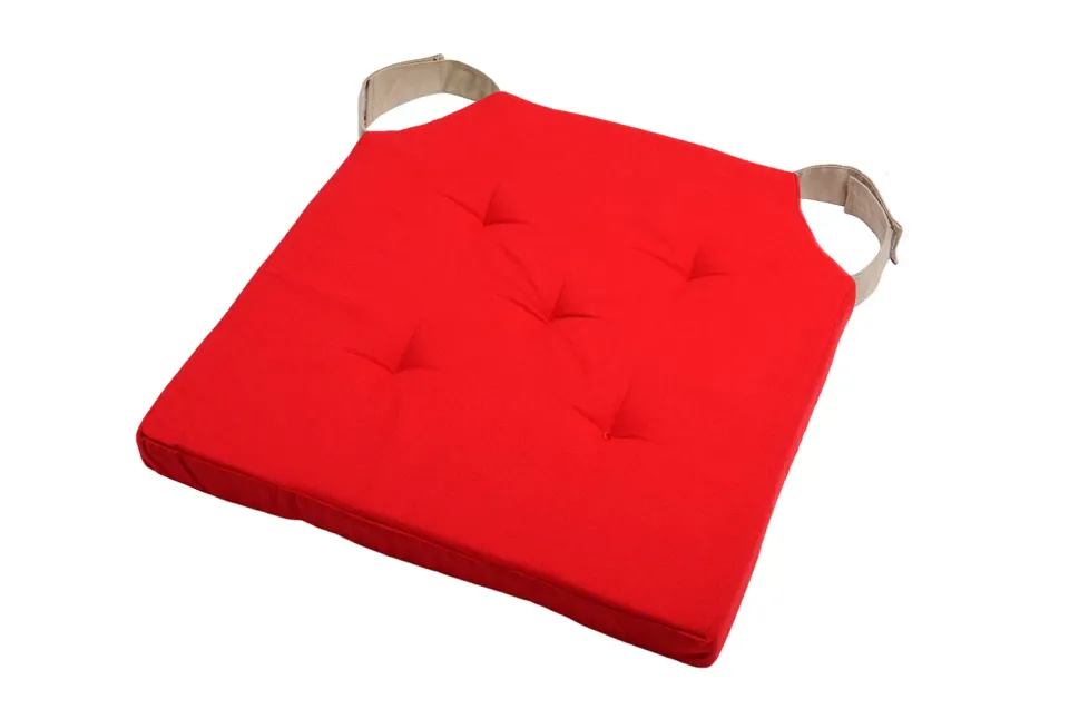 STOF Charme galette de chaise rouge 40x40 cm coton