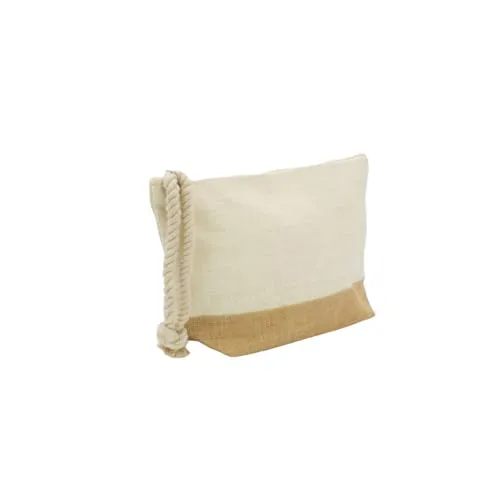 Tissushop Miami sac de plage toile de jute + pochette 38x52 cm