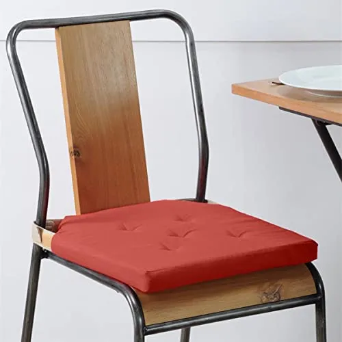 Stof galette de chaise 38x38 cm terracotta coton