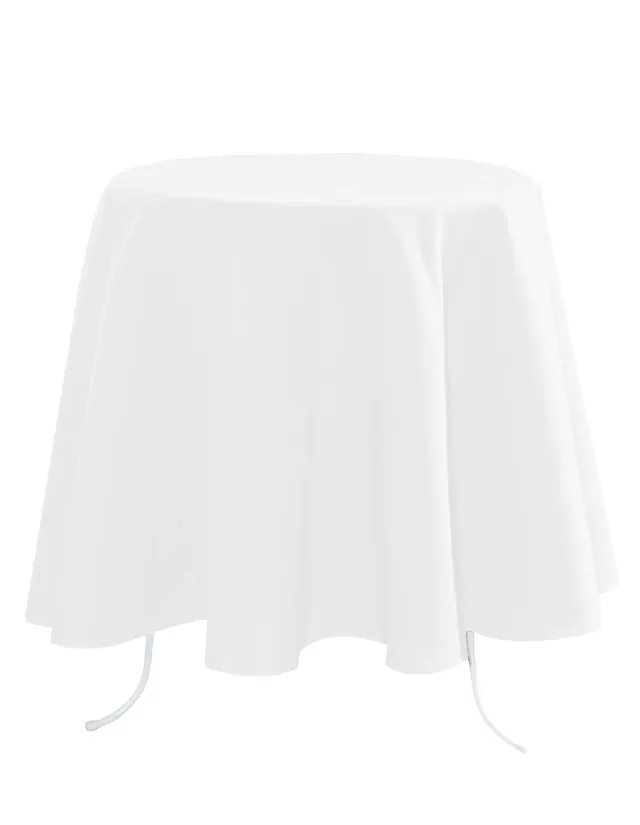 STOF Nelson nappe ronde 180x180 blanc polyester