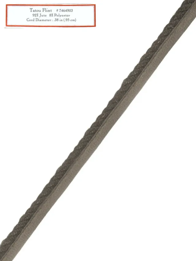 French General Tatou Flint galon décoratif au mètre gris silex