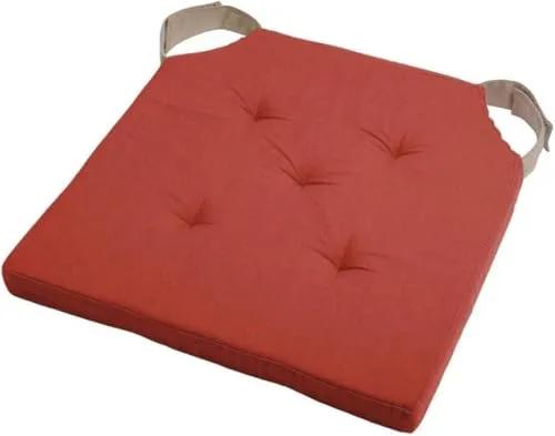 Stof galette de chaise 38x38 cm terracotta coton