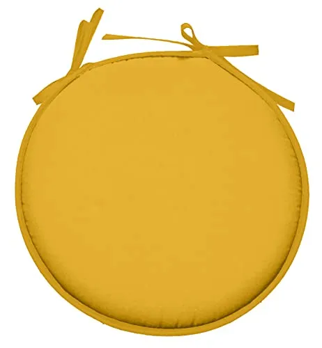 STOF Nelson galette de chaise ronde Ø40 cm jaune polyester