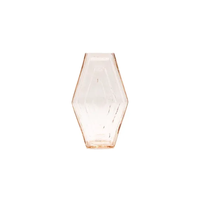 La Maison Naïve Petit Vase Hexagonal Rose verre recyclé rose