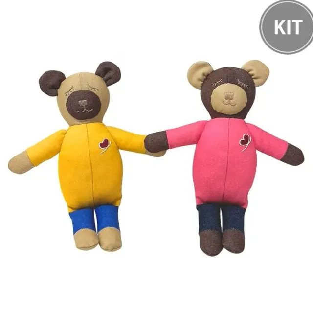 Yoko Saito Sleepy Bear Vol.3 kit peluche denim 27 cm jaune