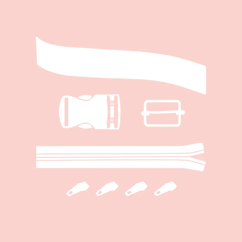La Maison Naïve pack mercerie banane Lio rose zip doré