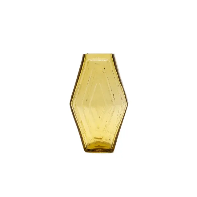 La Maison Naïve vase hexagonal vert olive verre recyclé