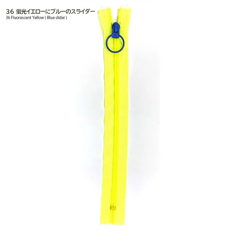 Yoko Saito fermeture éclair néon bicolore 25 cm