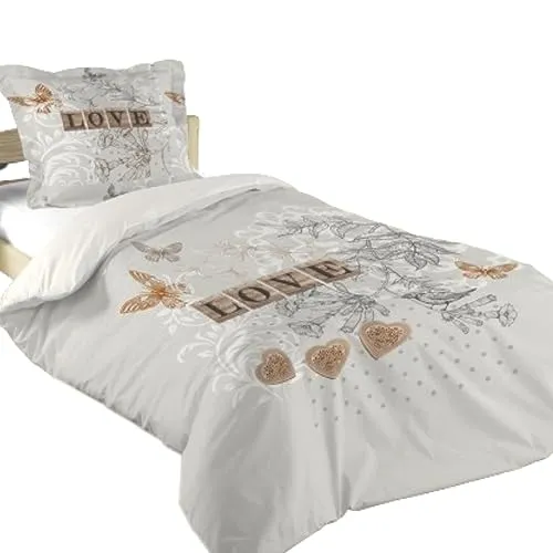 Stof Clémence housse de couette 140x200 gris coton enfant