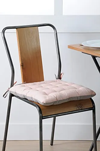 STOF Duo galette de chaise 40x40 cm poudre souris coton