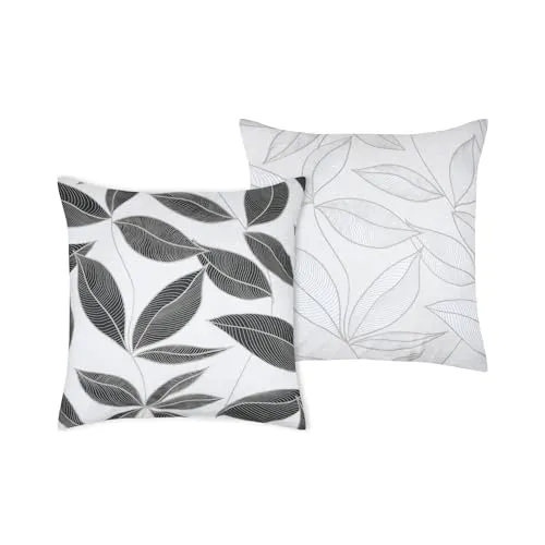 STOF Matisse taie d’oreiller 63x63 noir blanc percale coton