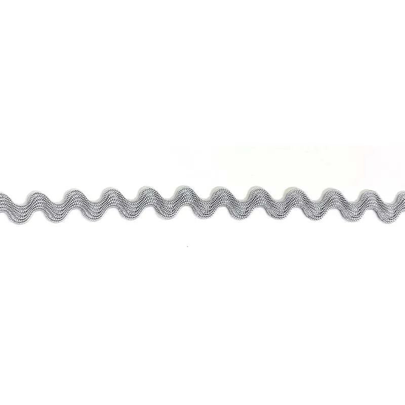 Yoko Saito BEL-120 ruban ricrac rayonne gris clair 10mm