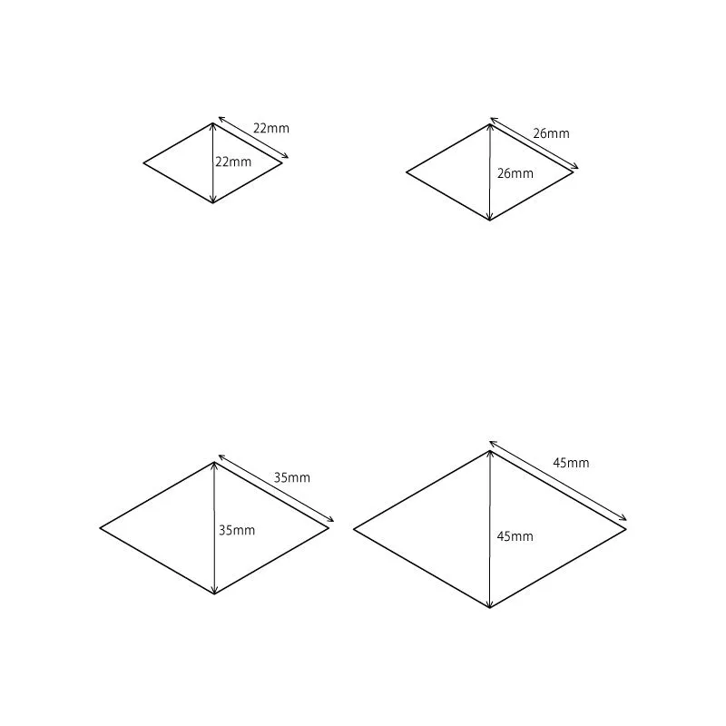 Yoko Saito Diamond gabarits papier english paper piecing 22-45 mm