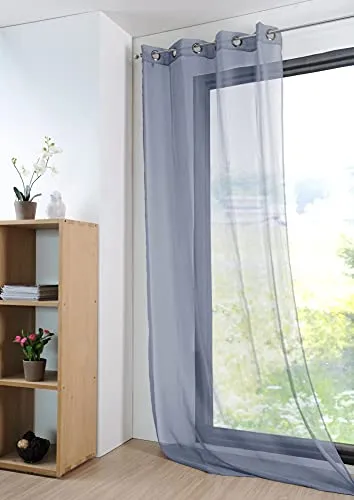 STOF Monna voile 135x260 cm denim polyester chiné
