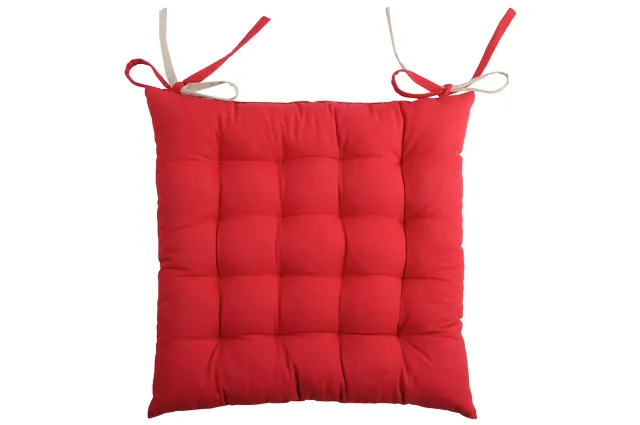 STOF Romantique galette de chaise 40x40 cm rouge lin coton