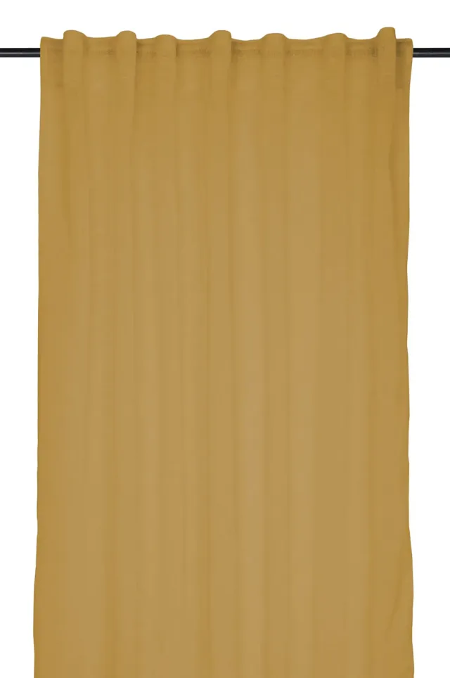 Stof Madrid voile curry 140x260 cm effet lin