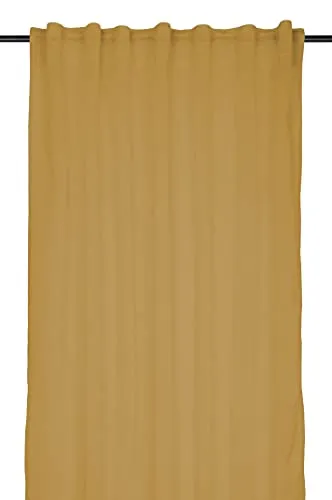 Stof Madrid voile curry 140x260 cm effet lin