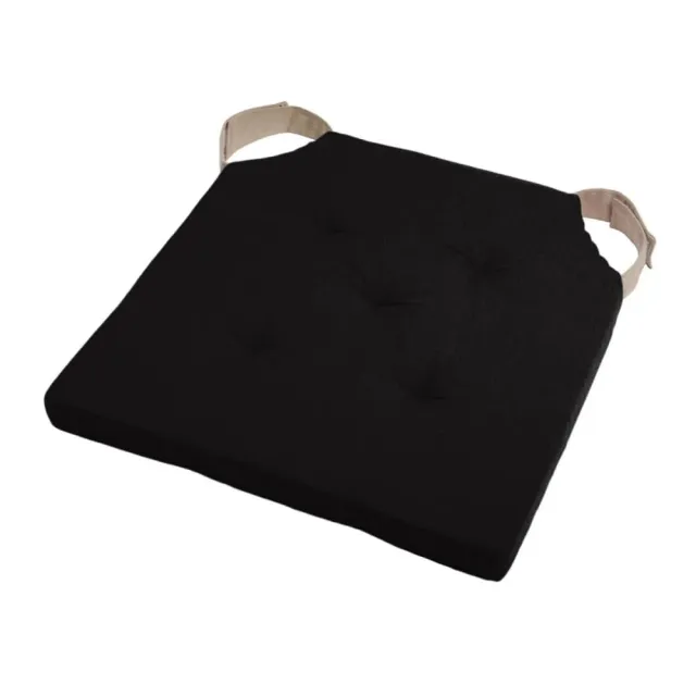 STOF Duo galette de chaise 38x38 noir lin coton