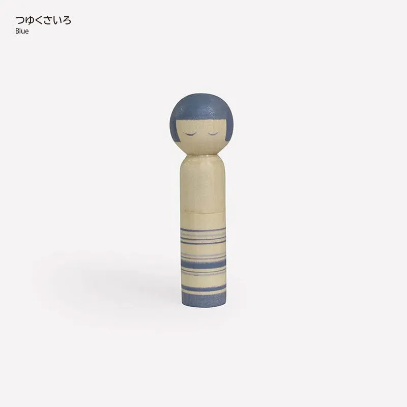 Cohana Kokeshi pique-aiguilles bois jaune + 3 aiguilles