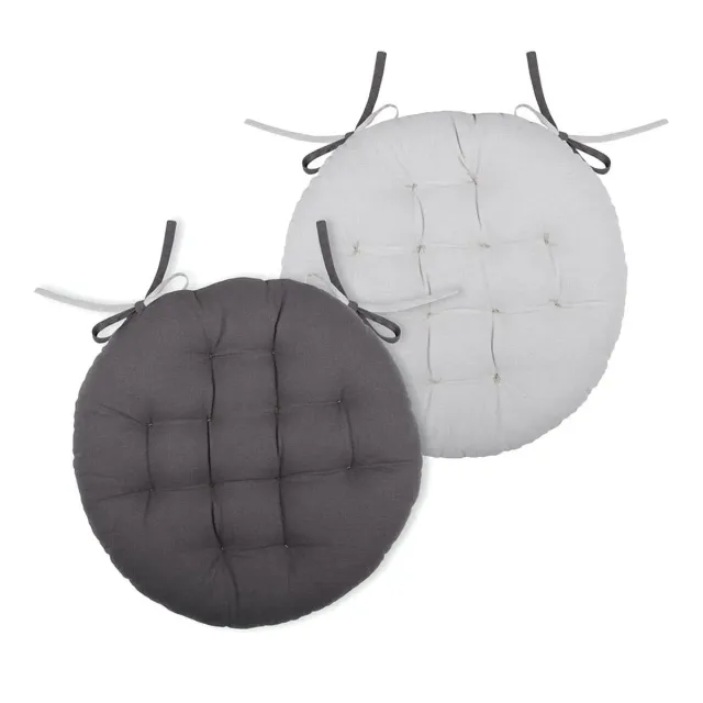 Stof Duo galette chaise gris perle 38x38 cm coton