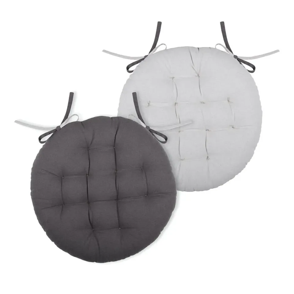 Stof Duo galette chaise gris perle 38x38 cm coton
