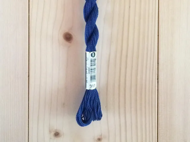 La Croix et La Manière coton perlé n°5 bleu océan 25 m