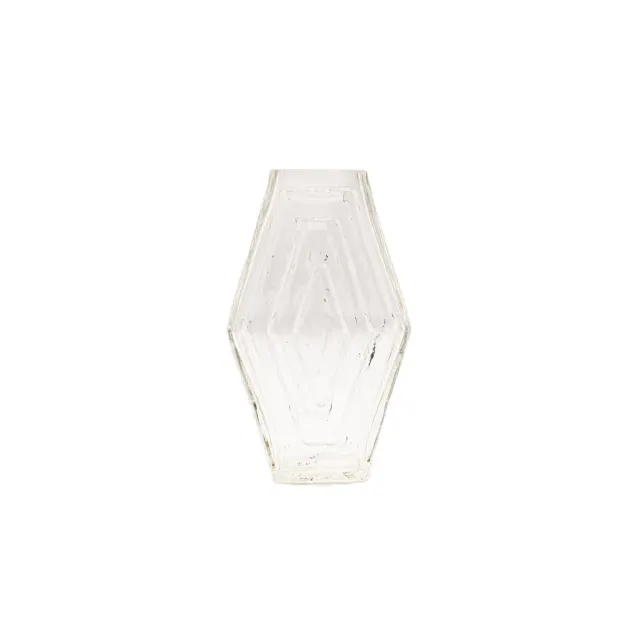 La Maison Naïve petit vase hexagonal verre recyclé vert