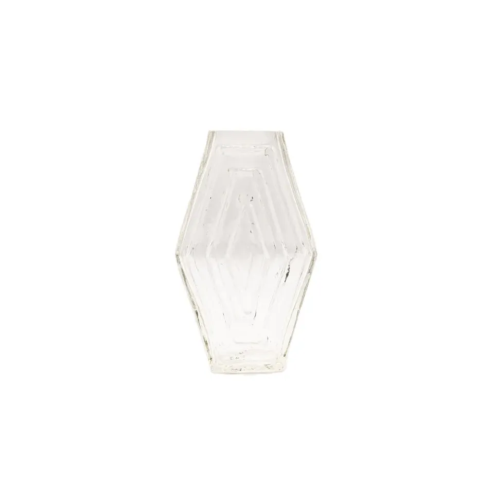 La Maison Naïve petit vase hexagonal verre recyclé vert