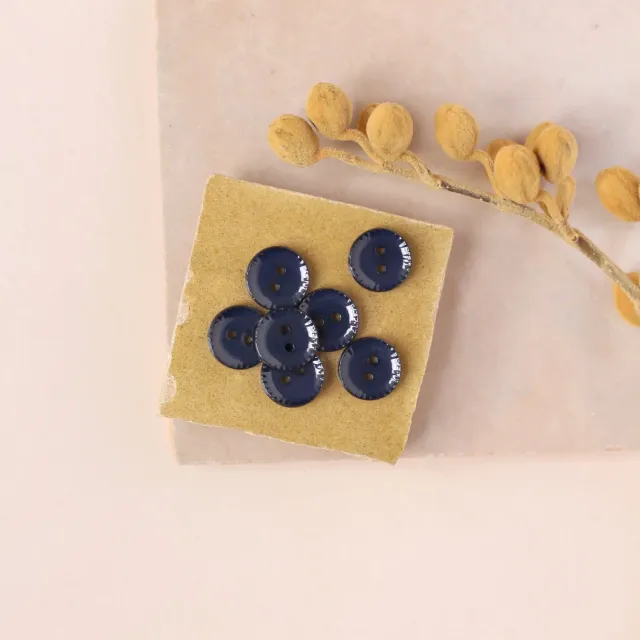 La Maison Naïve bouton à collerette 12 mm Denim