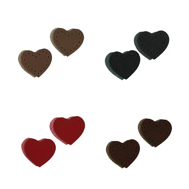 Yoko Saito JTP-K19 étiquette cuir cœur marron véritable