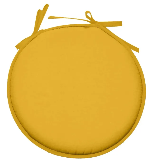 STOF Nelson galette de chaise ronde Ø40 cm jaune polyester