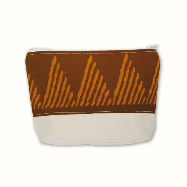 Tribu Indigo pochette tissu marron dabu 18x15 coton bio