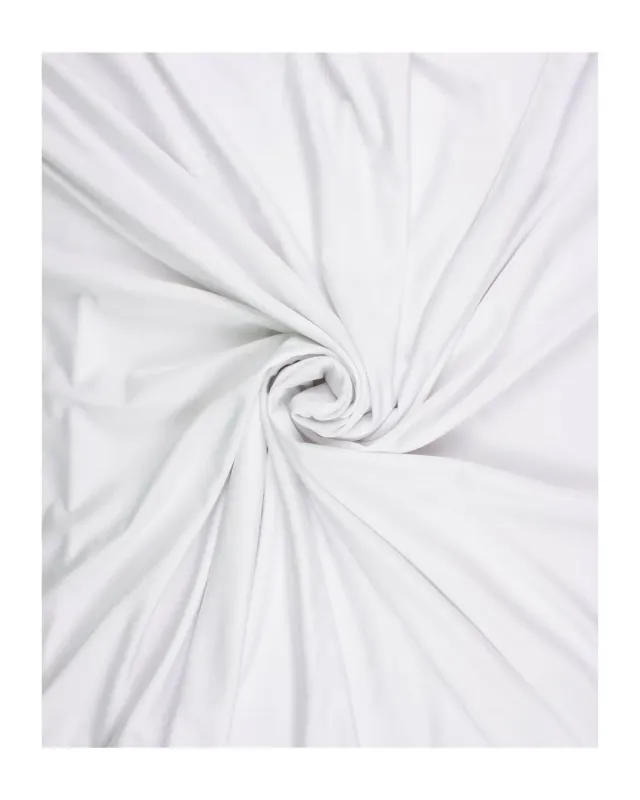 Tissushop Tissu Extensible Mat Blanc 1 Mètre Polyamide