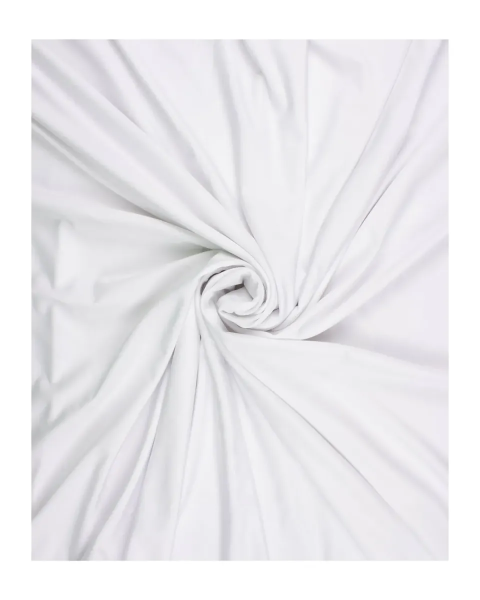 Tissushop Tissu Extensible Mat Blanc 1 Mètre Polyamide