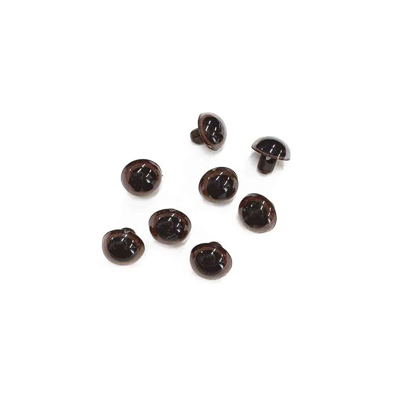Yoko Saito yeux plastique boutonnière 9 mm marron lot 8