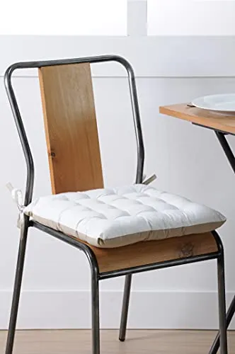 STOF Duo galette de chaise 40x40 cm écru lin coton