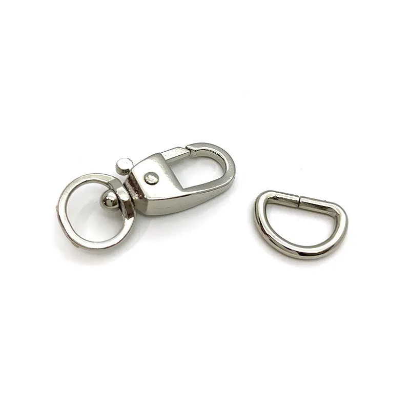 Yoko Saito set mousqueton attache D 5 mm 10 mm argent