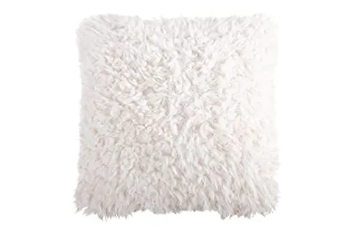 STOF Charme housse coussin 40x40 cm blanc fourrure