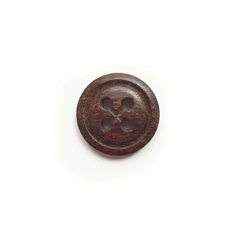 Yoko Saito bouton bois 4 trous 23 mm naturel