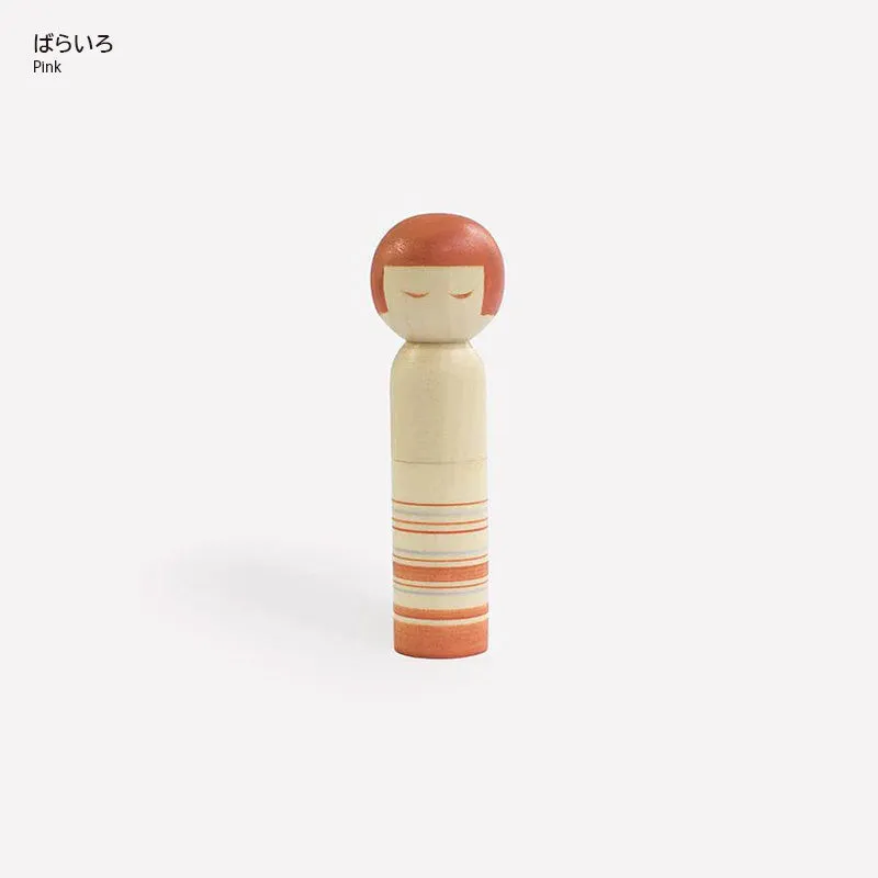Cohana Kokeshi pique-aiguilles bois jaune + 3 aiguilles